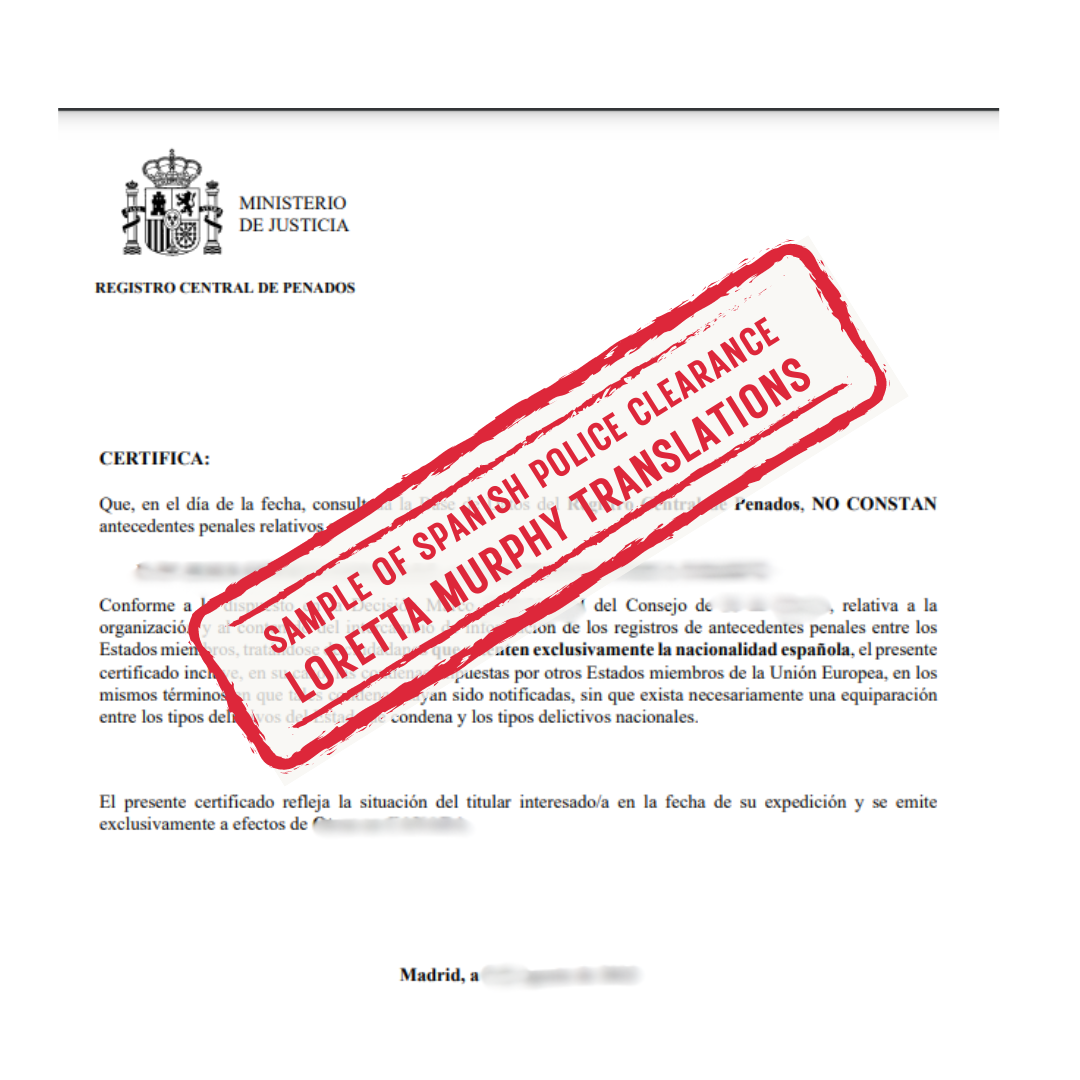 Spanish Police Clearance