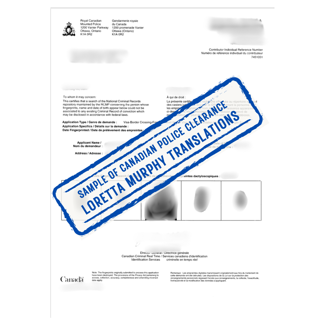 RCMP Police Clearance