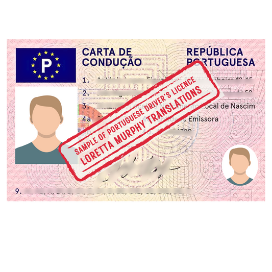 Portuguese Driver's Licence - Certified Translation