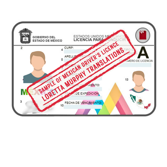 Mexican Driver's Licence - Certified Translation