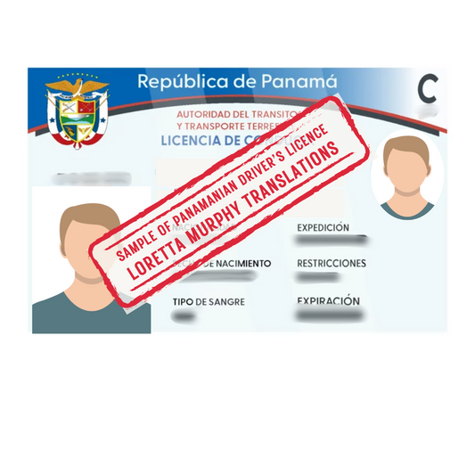 Panamanian Driver's Licence - Certified Translation