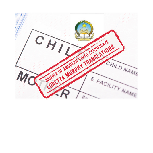 Angolan Birth Certificate - Certified Translation
