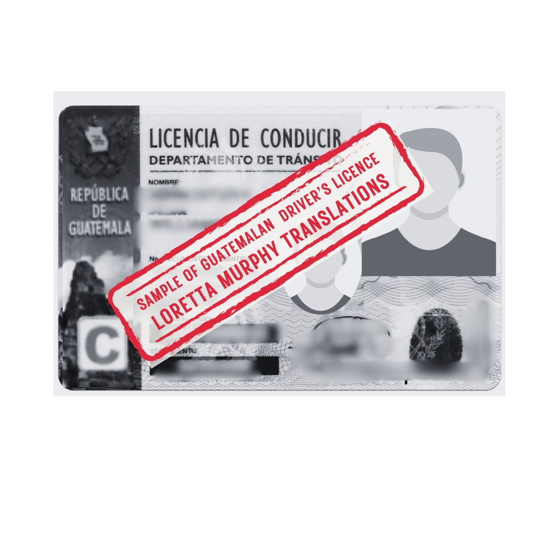 Guatemalan Driver's Licence from Guatemala for Certified Translation.