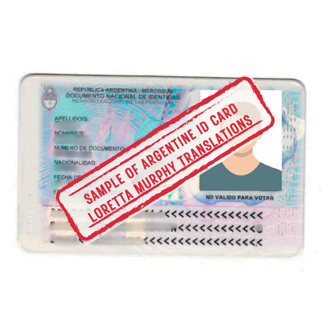 Argentine ID Card Identification Card from Argentina