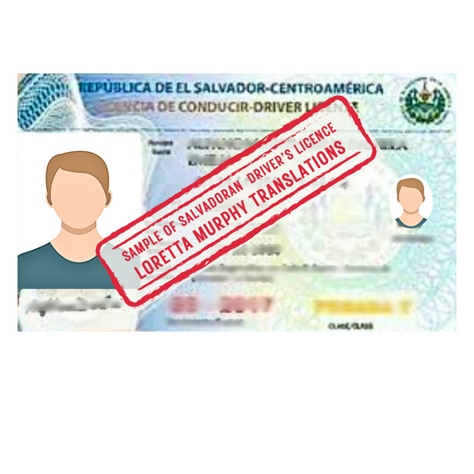 Salvadoran Driver's Licence - Certified Translation