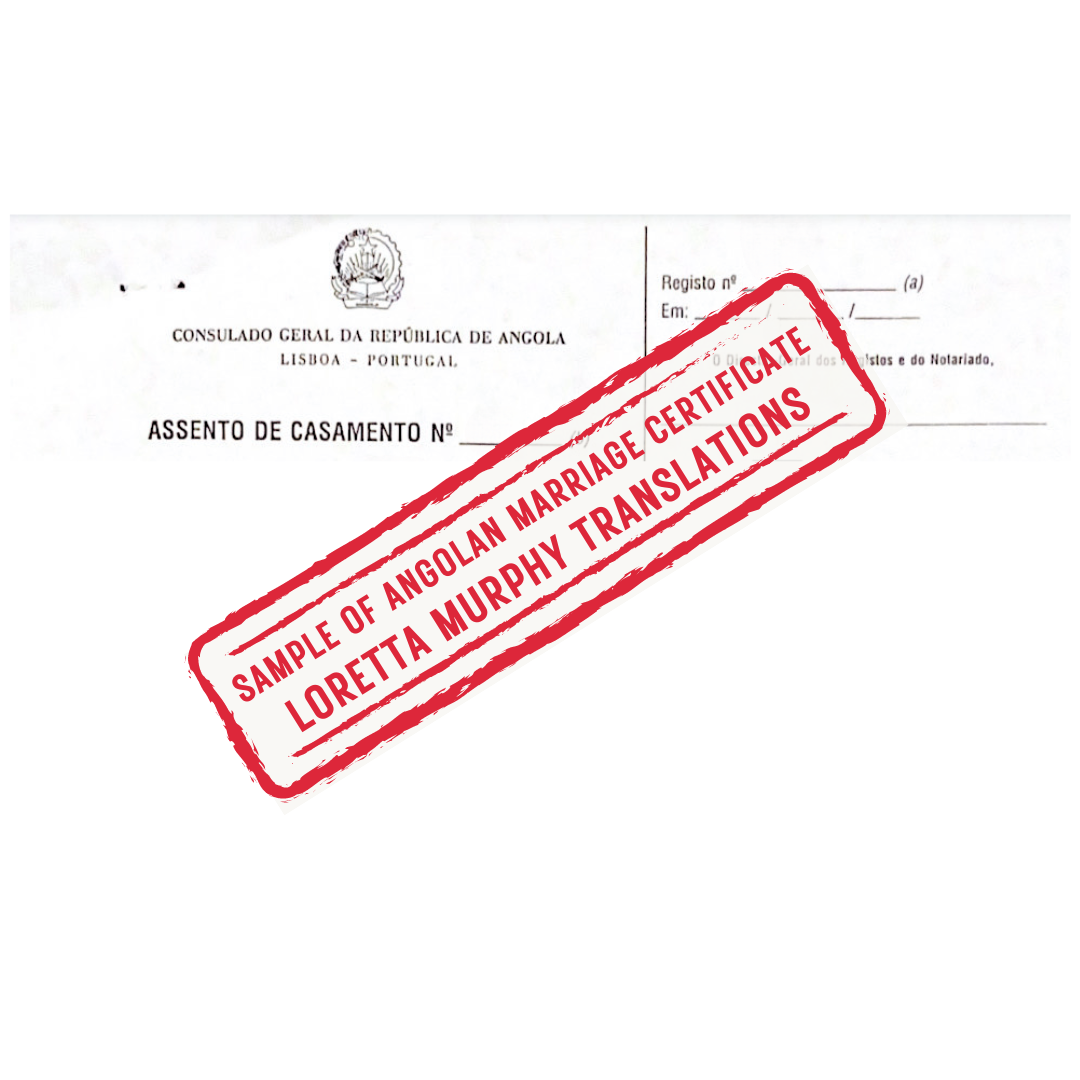 Angolan Marriage Certificate from Angola