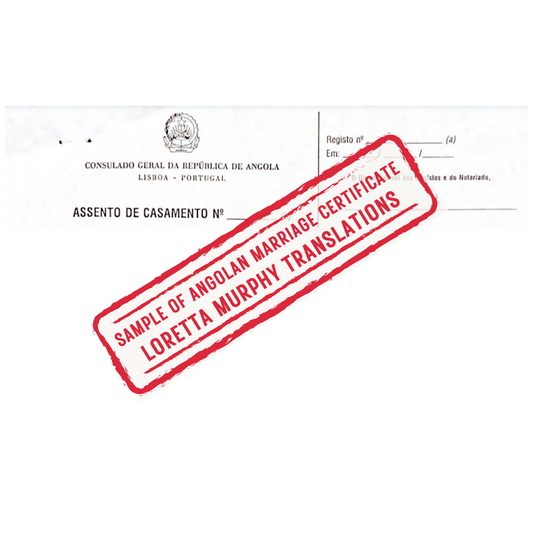 Angolan Marriage Certificate - Certified Translation