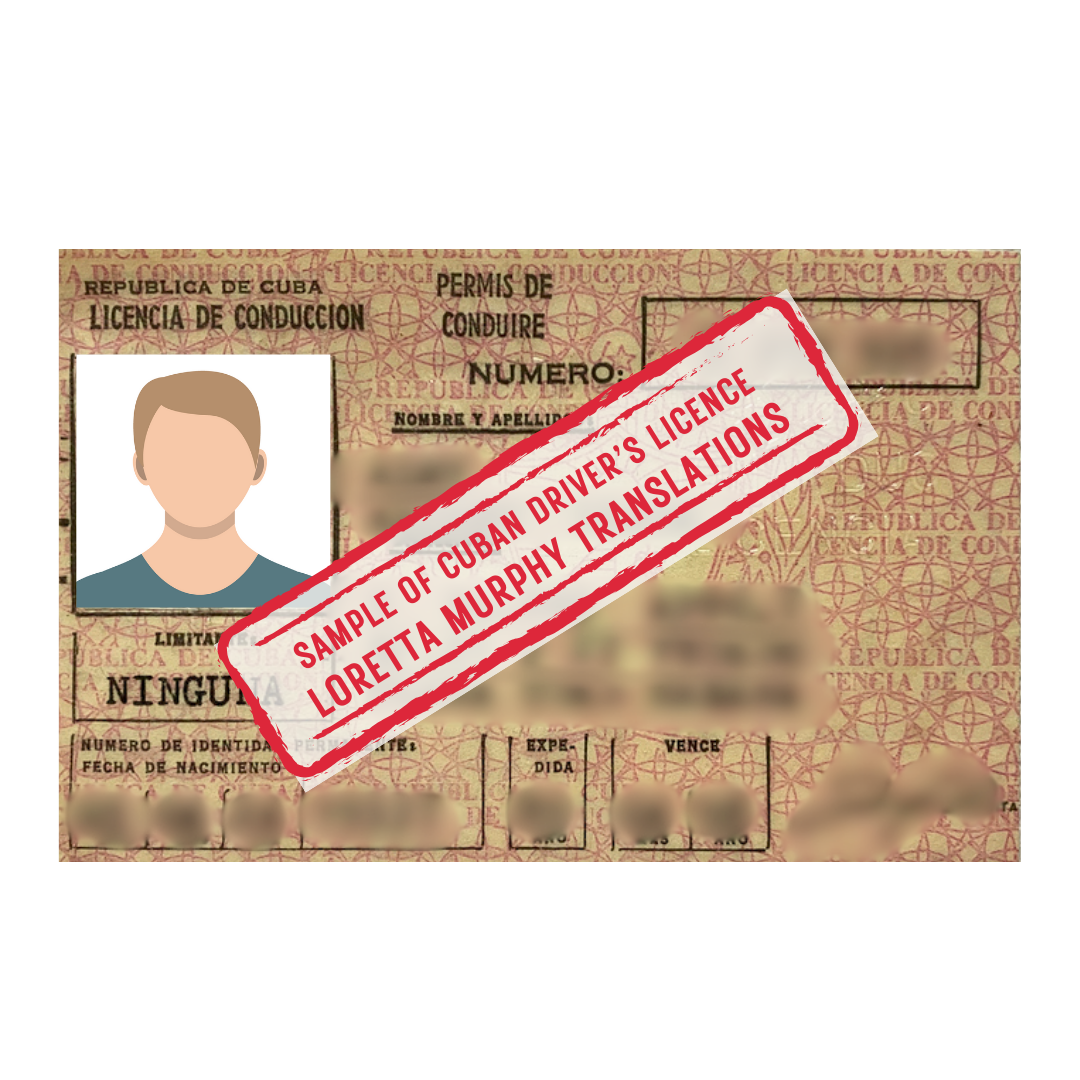 Cuban Driver's Licence from Cuba for Certified Translation.