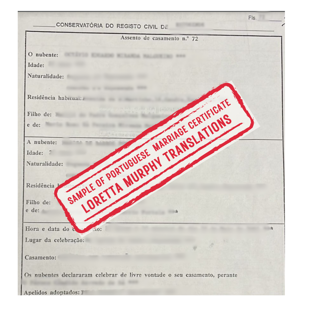 Portuguese Marriage Certificate