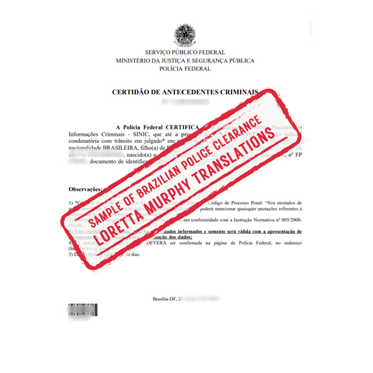 Brazilian Police Clearance - Certified Translation