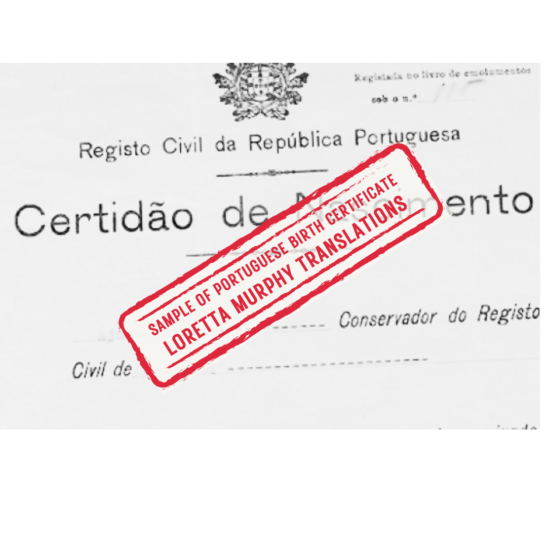 Portuguese Birth Certificate - 3 pages - Certified Translation