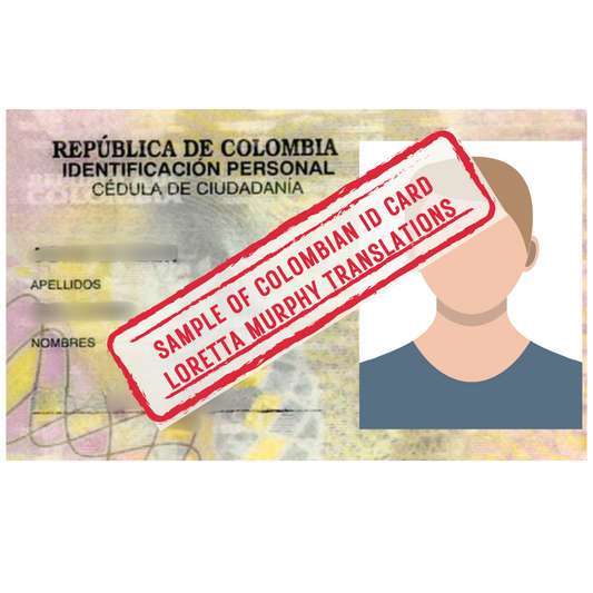Colombian ID Card - Certified Translation