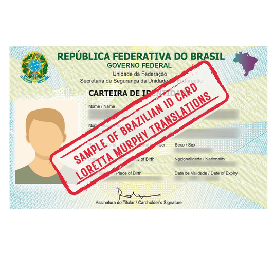 Brazilian ID Card - Certified Translation