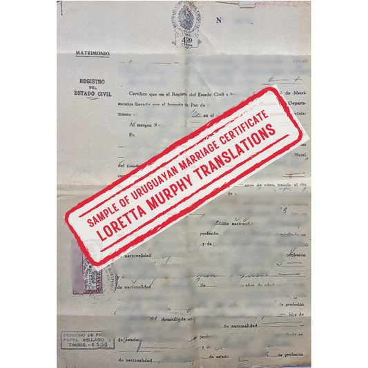 Uruguayan Marriage Certificate - 1 page - Certified Translation