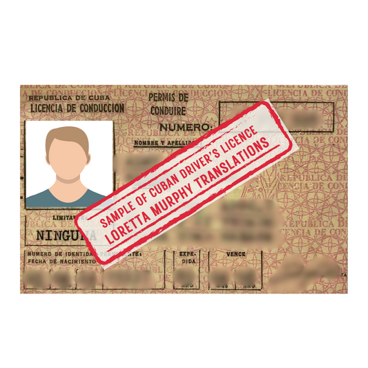 Cuban Driver's Licence - Certified Translation